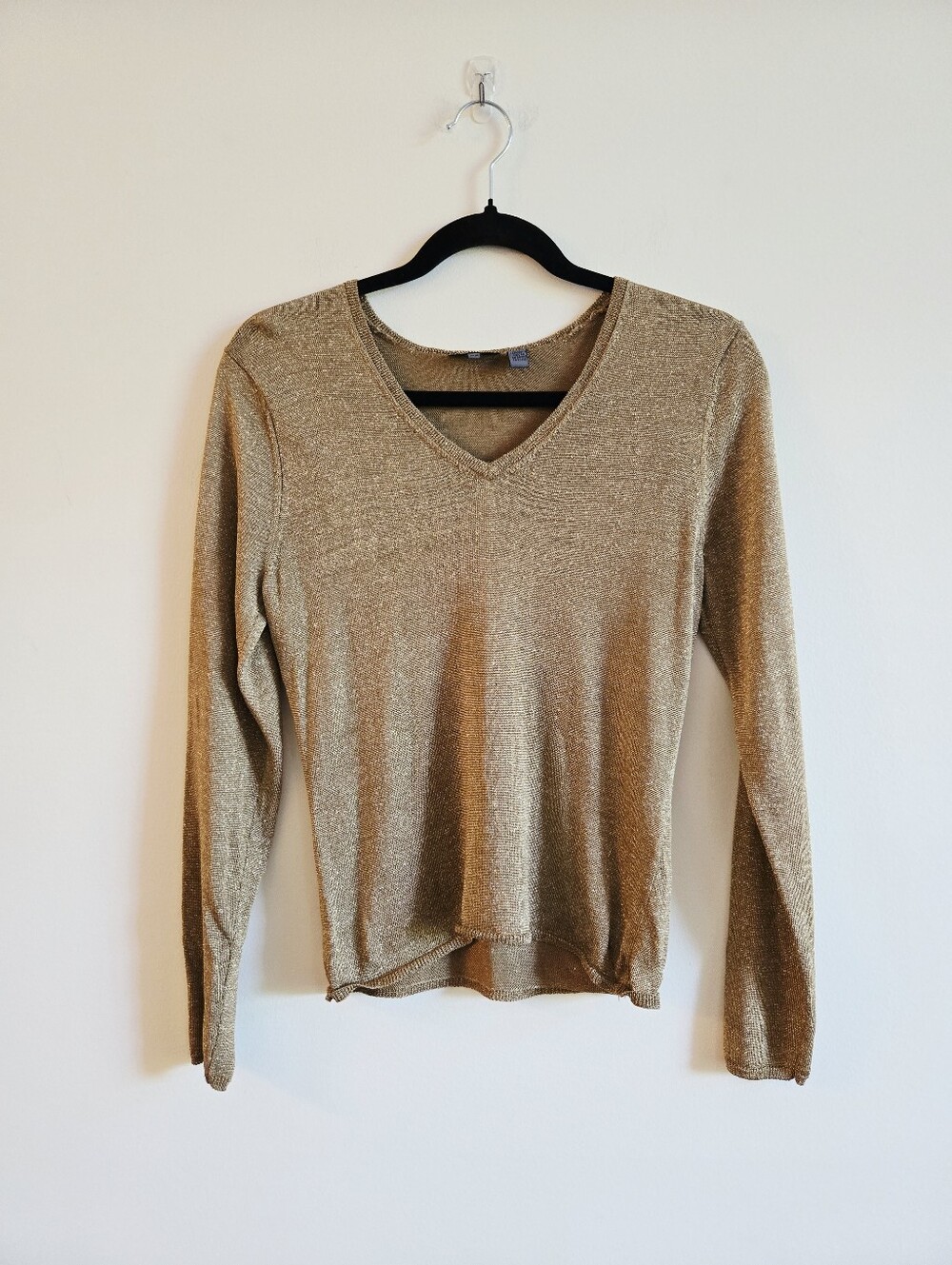 TEENFLO | US M Metallic Knit Sweater | brown gold